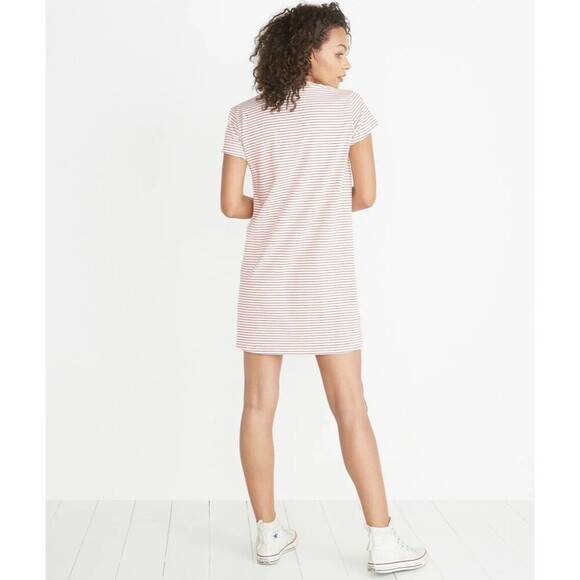 Marine Layer Melanie Dress Red Cream Size Medium Coastal Nautical Beach Vacation - Picture 3 of 7